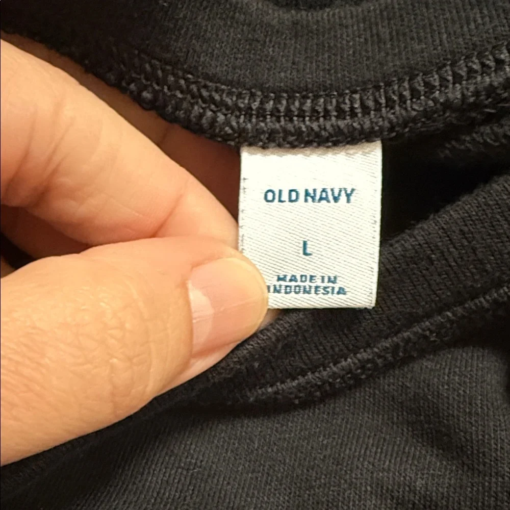 Old Navy Black French Terry Romper size Large - Picture 7 of 8